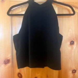 J.O.A. Black Sleeveless Crop Tank Top